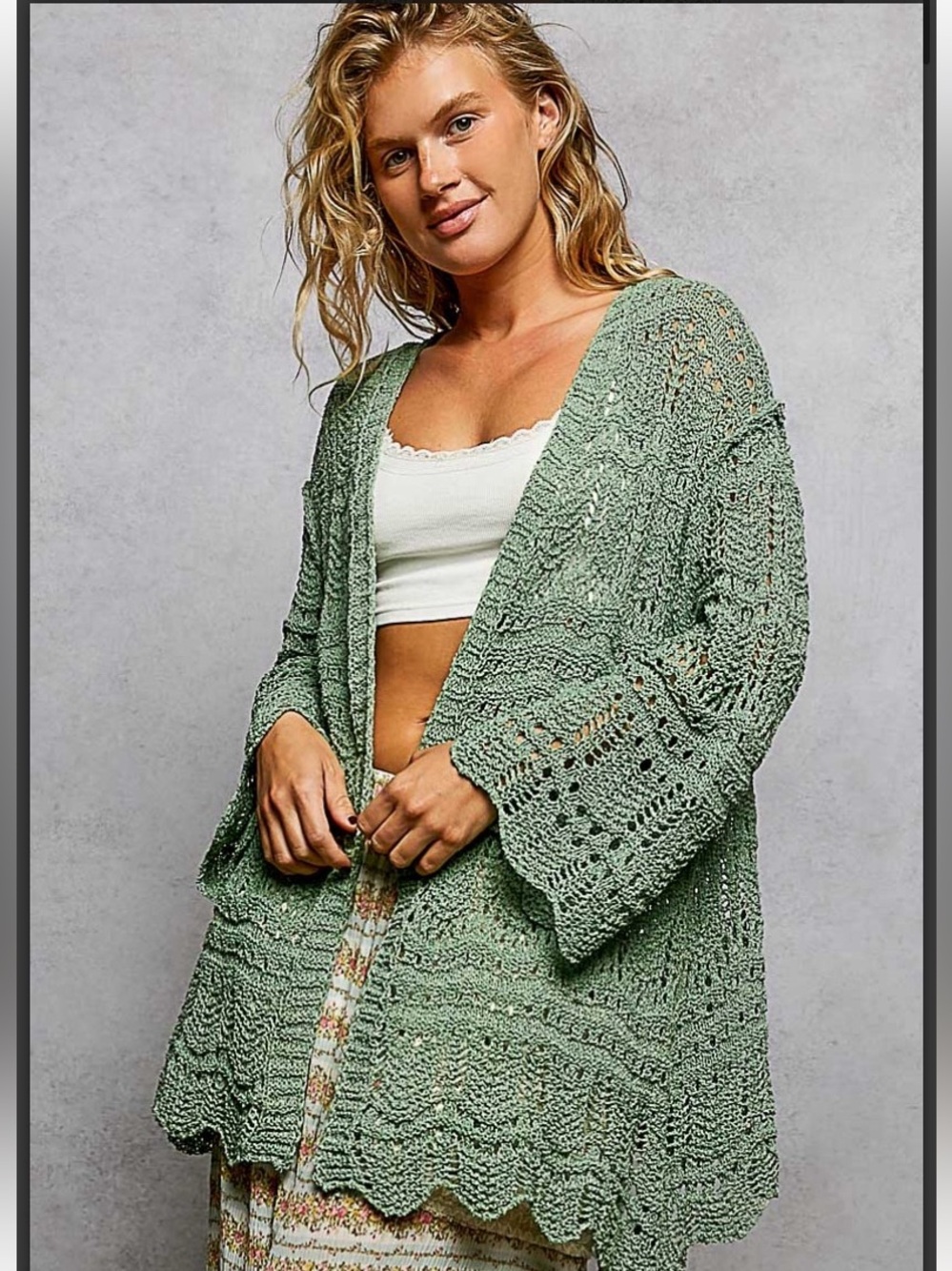 351 ❤️POL green grass cardigan